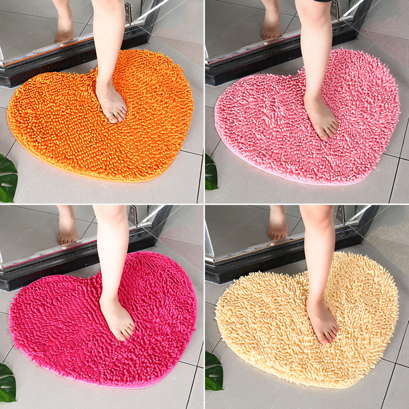 tapis salle de bain forme cœur 