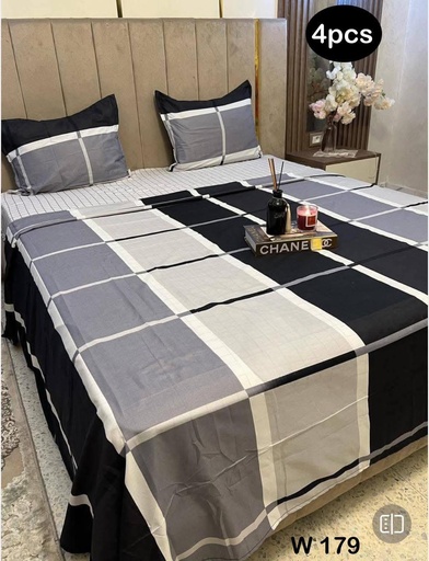 Parures 4 pièces pour lit 